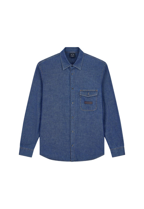 Chemise Armani Exchange bleu homme