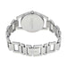 Montre femme Calvin Klein Dainty en acier poli argenté, cadran nacre blanc et cristaux éclatants, sur fond blanc pur, Maison Mercier.