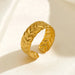 Bague ajustable à motif de pétales ou de feuilles doubles en acier inoxydable doré, Maison Mercier.