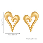 Paire de boucles d'oreilles doubles anneaux en acier inoxydable doré, finition polie, Maison Mercier.