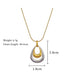 Collier pendentif double goutte bicolore avec ses dimensions précises (1.8x2.8cm) et son poids (6.7g).