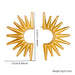 Paire de boucles d'oreilles puces en forme de soleil rayonnant en acier inoxydable doré, Maison Mercier.
