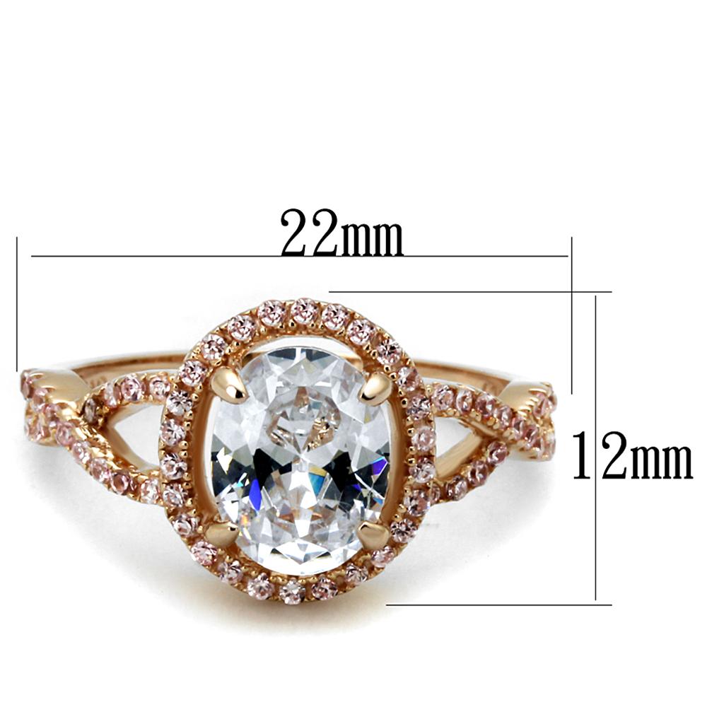 Vue de la bague solitaire ovale avec ses dimensions précises : 22mm de longueur et 12mm de largeur, soulignant la proportion élégante de la pièce.