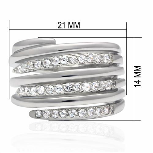 Vue de la bague multi-bandes avec ses dimensions précises (21 mm x 14 mm), Maison Mercier.