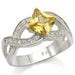 Vue rapprochée d'une bague en argent massif 925 ornée d'un zirconium jaune éclatant et de zircons pavés, Maison Mercier.