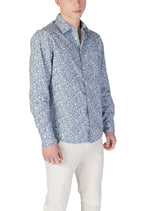 Chemise Replay couleur bleu azur — vue 3