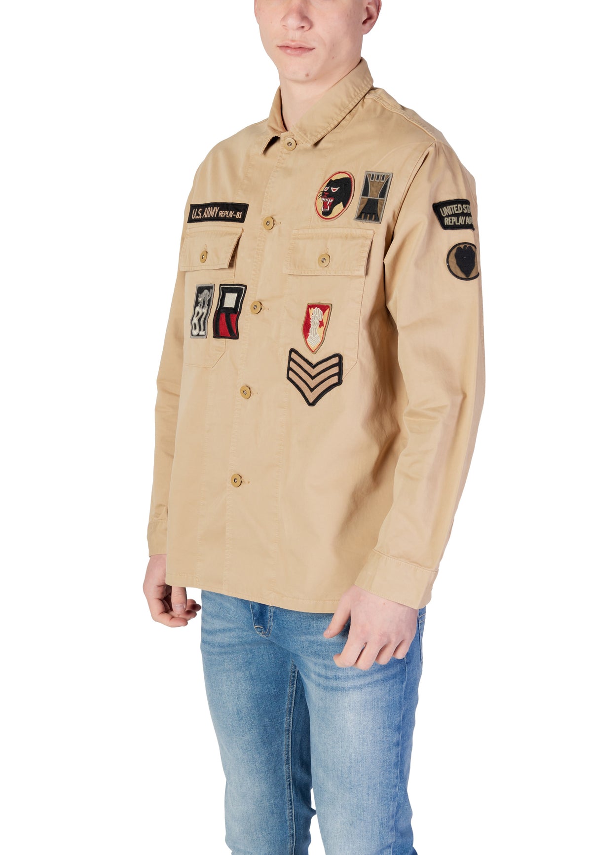 Chemise Replay couleur beige — vue 4