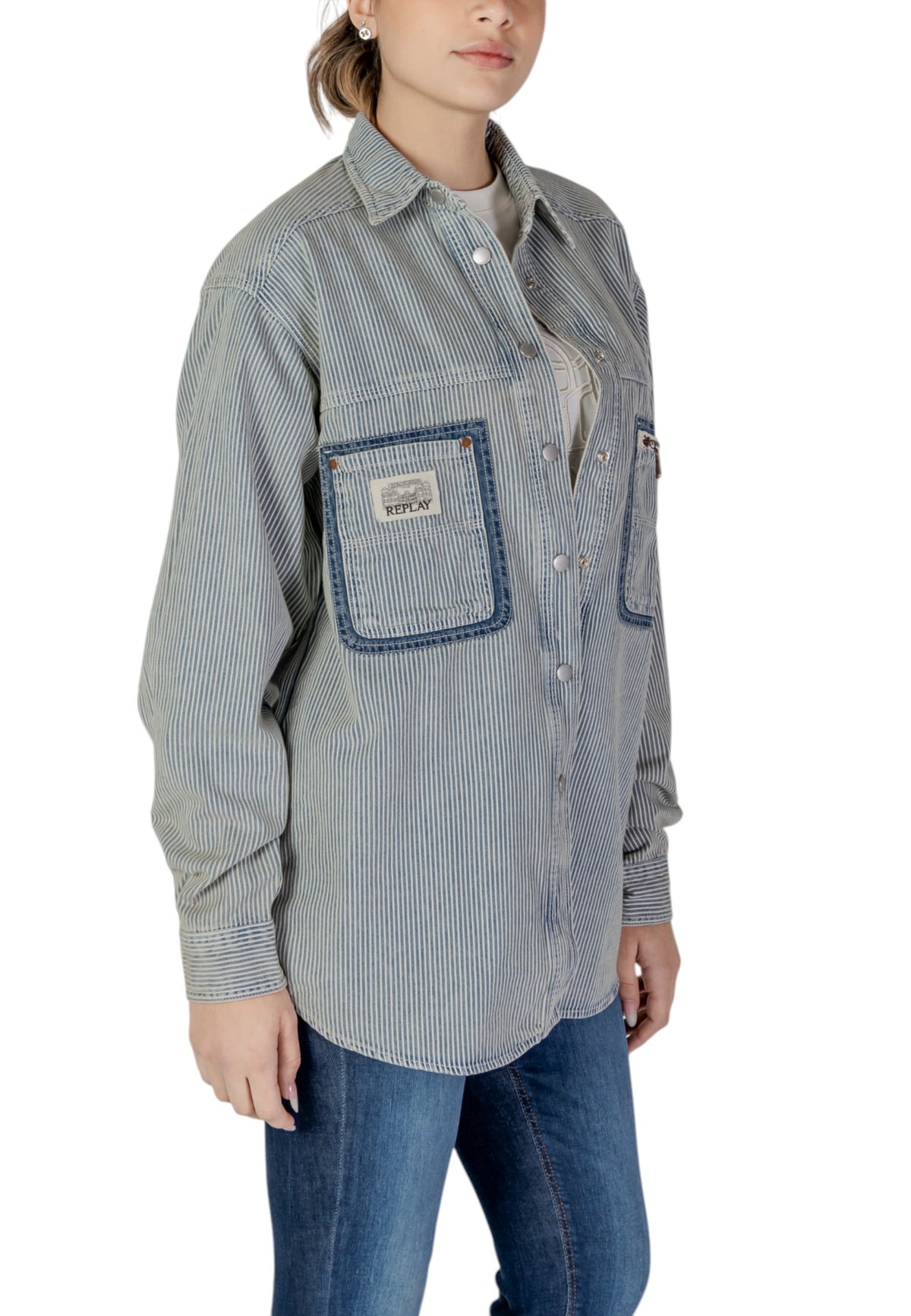 Chemise Replay couleur bleu — vue 3