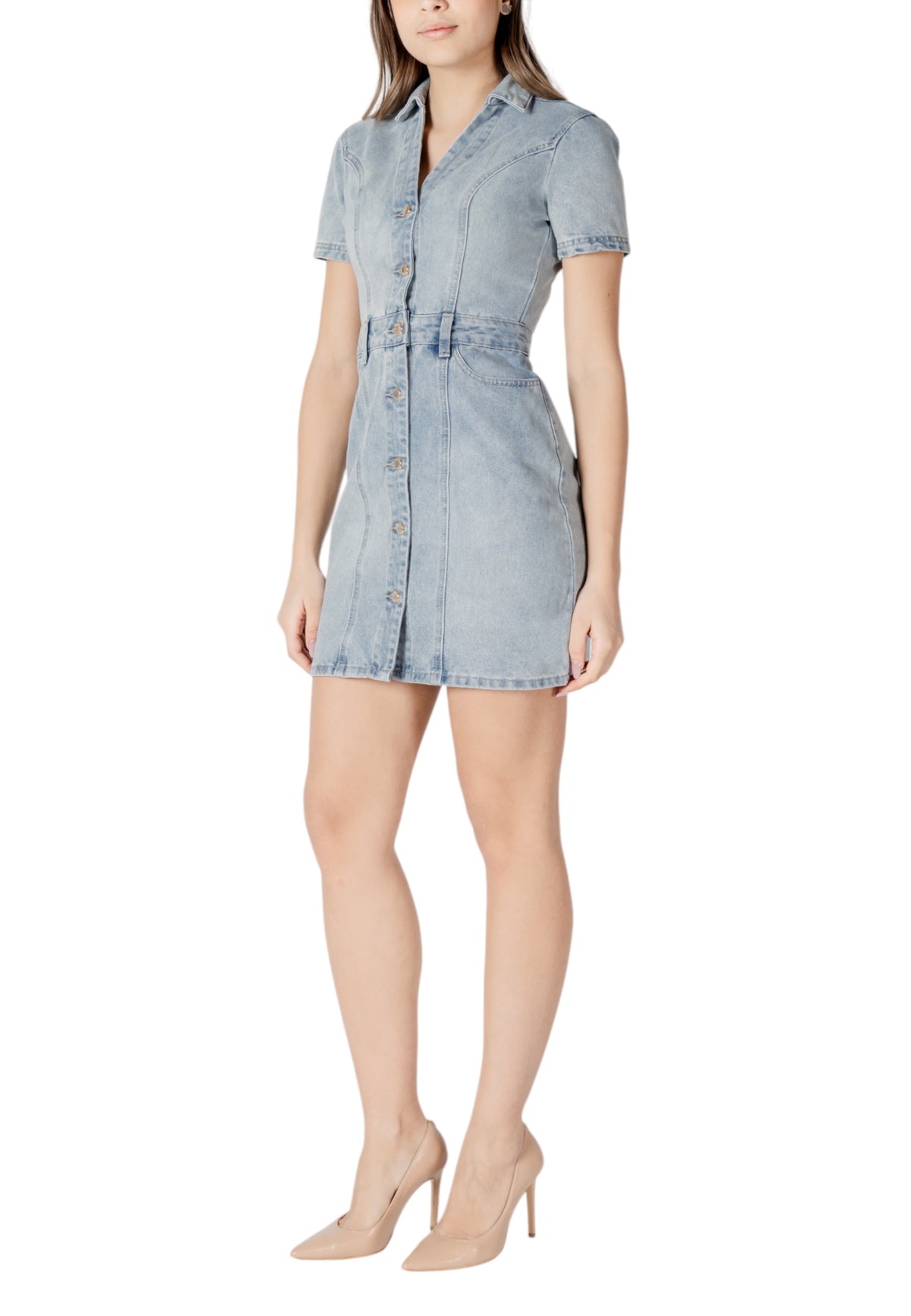 Robe Morgan De Toi couleur bleu azur — vue 3