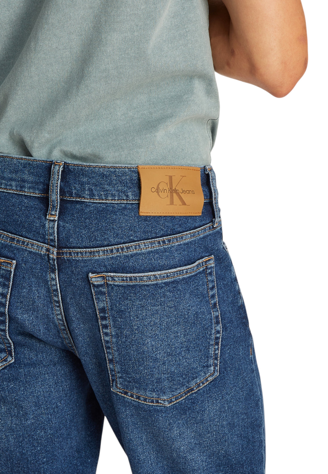 Bermuda Calvin Klein Jeans couleur bleu azur — vue 4