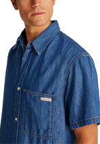 Chemise Calvin Klein Jeans couleur bleu azur — vue 4