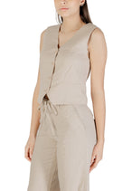 Gilet Only couleur beige — vue 3