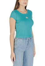 T-shirt Calvin Klein Jeans couleur bleu azur — vue 3