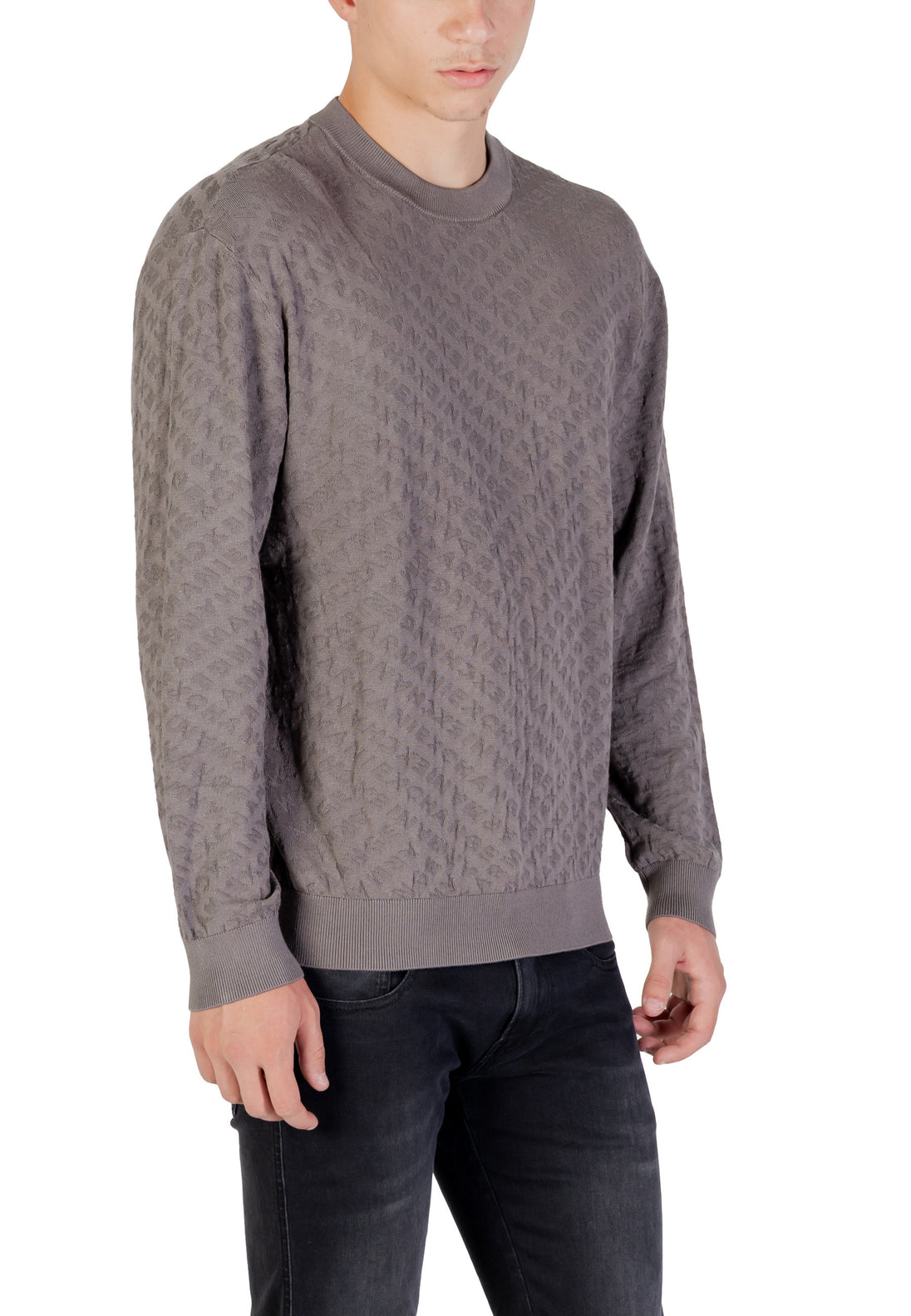 Pull Armani Exchange couleur gris — vue 3