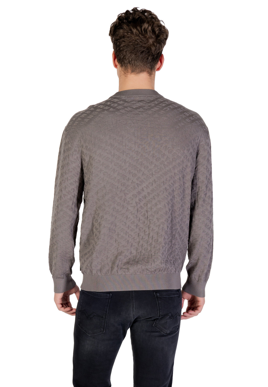 Pull Armani Exchange couleur gris — vue 2