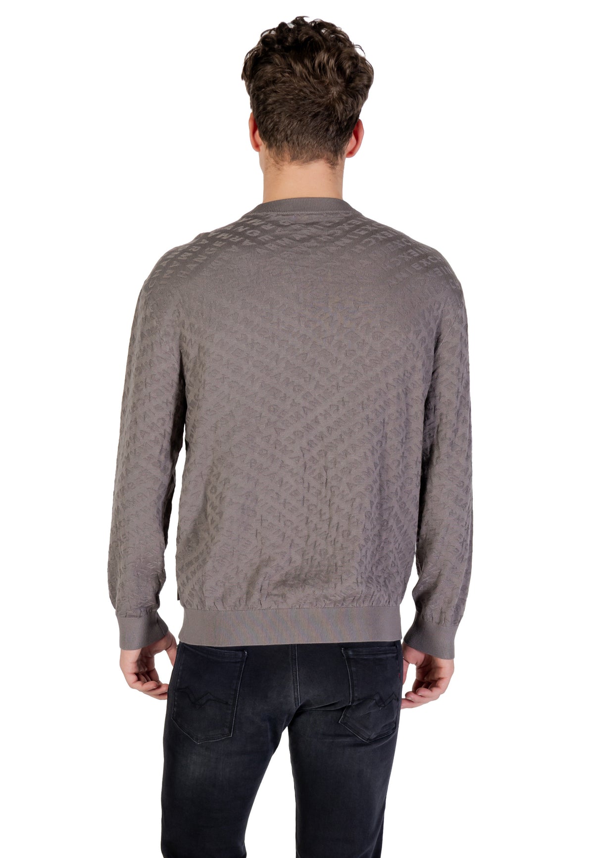 Pull Armani Exchange couleur gris — vue 2