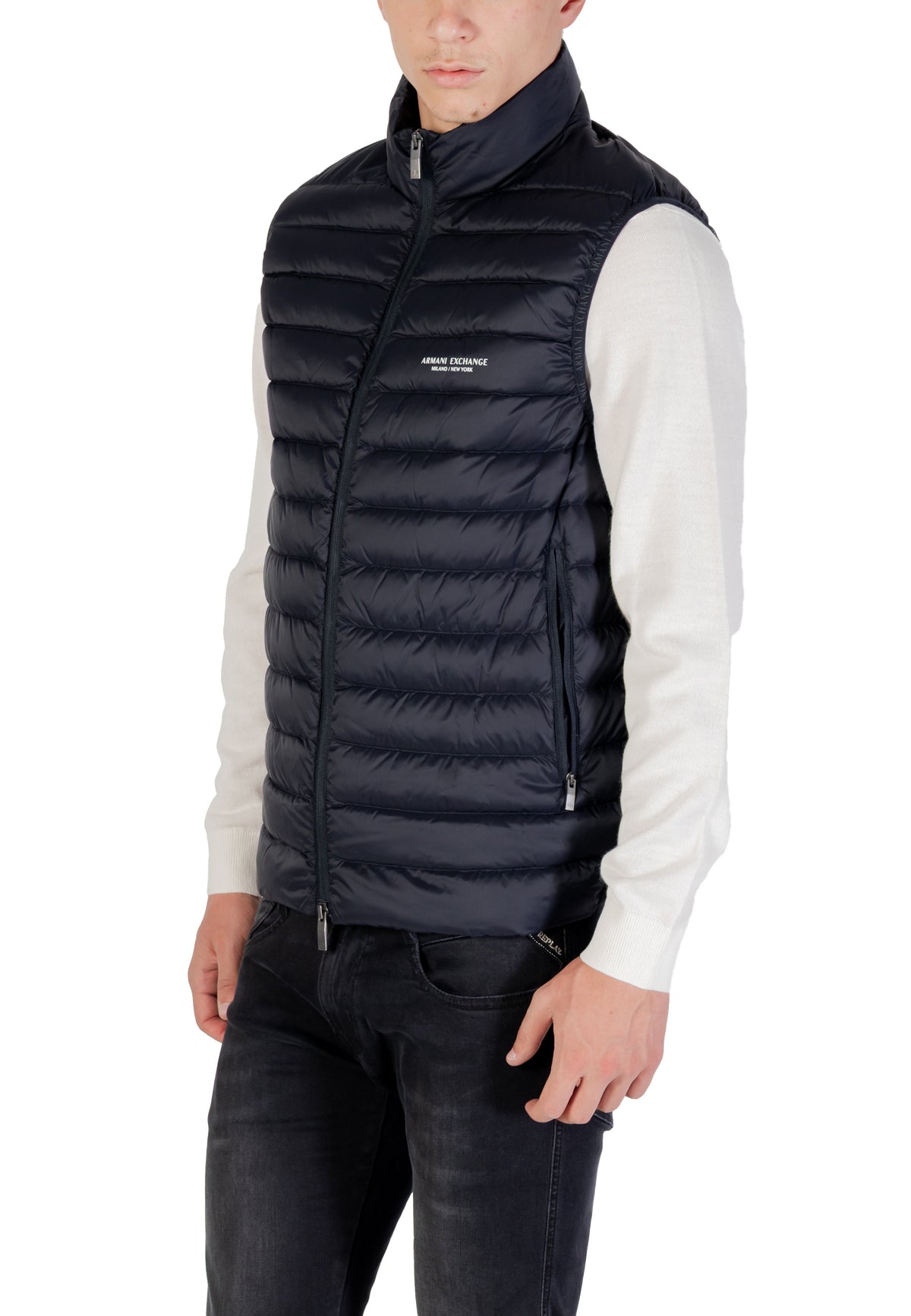 Gilet Armani Exchange couleur bleu — vue 4