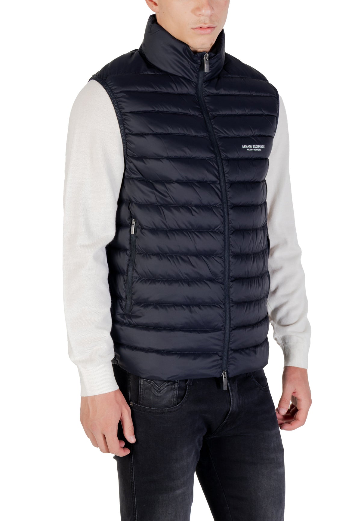 Gilet Armani Exchange couleur bleu — vue 3
