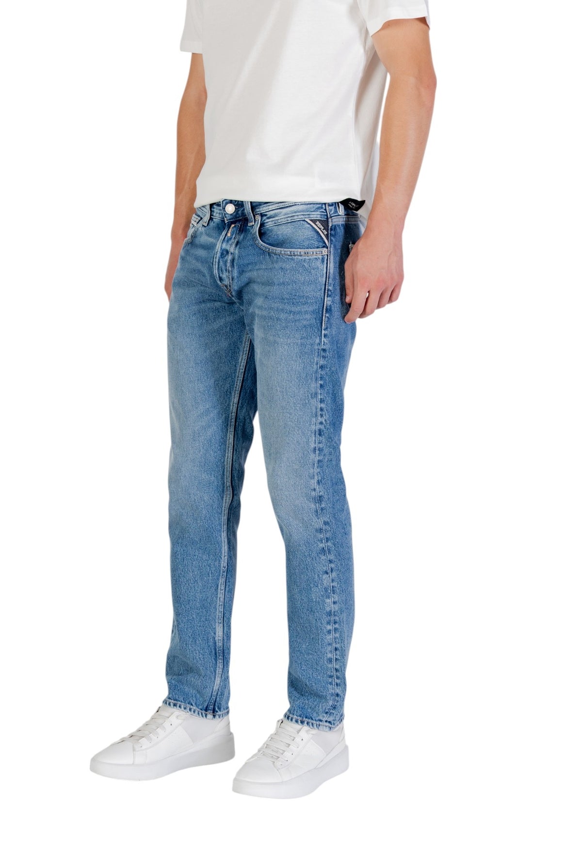 Jean Replay couleur bleu azur — vue 3
