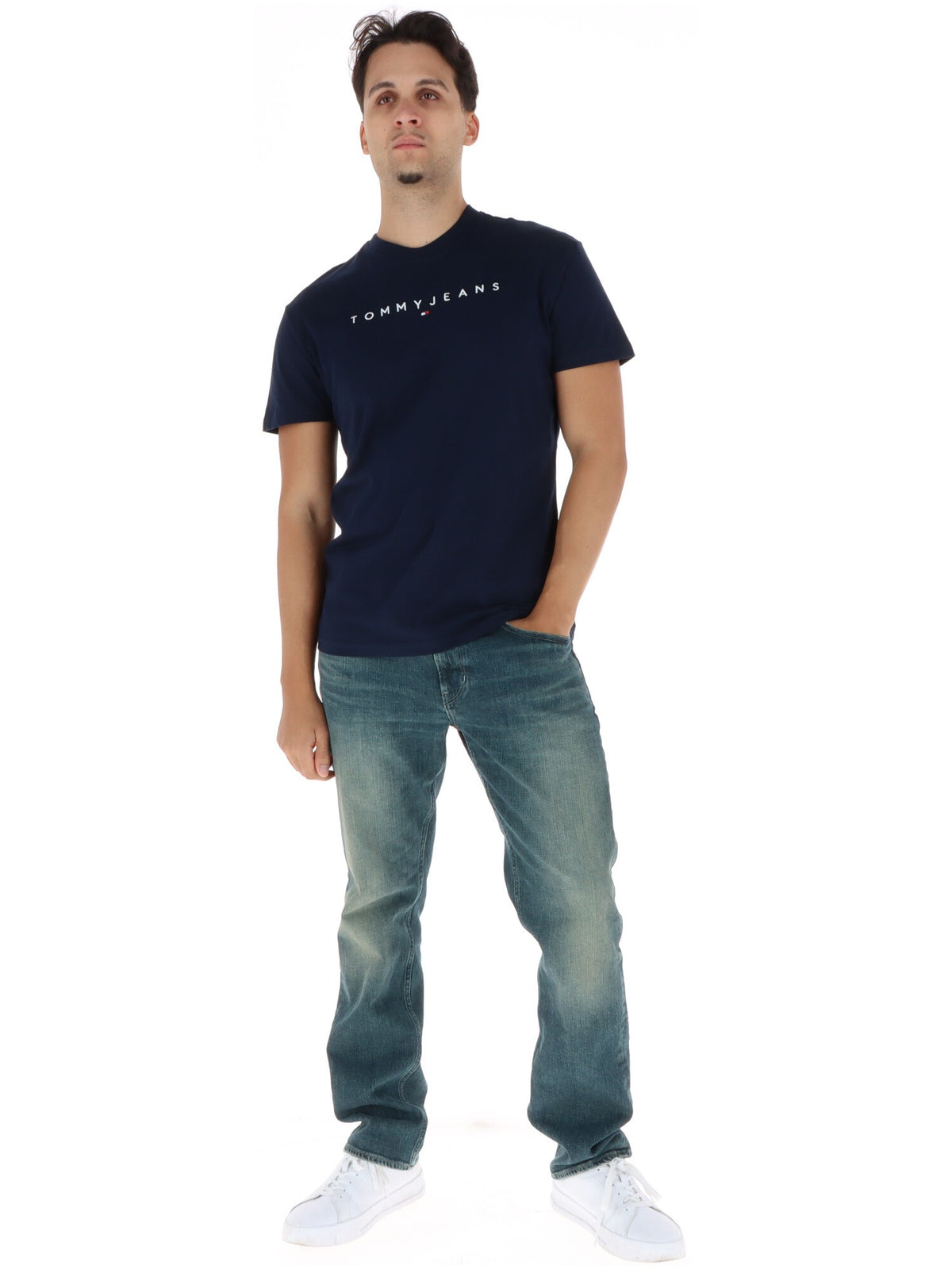 T-shirt Tommy Hilfiger Jeans couleur bleu — vue 4