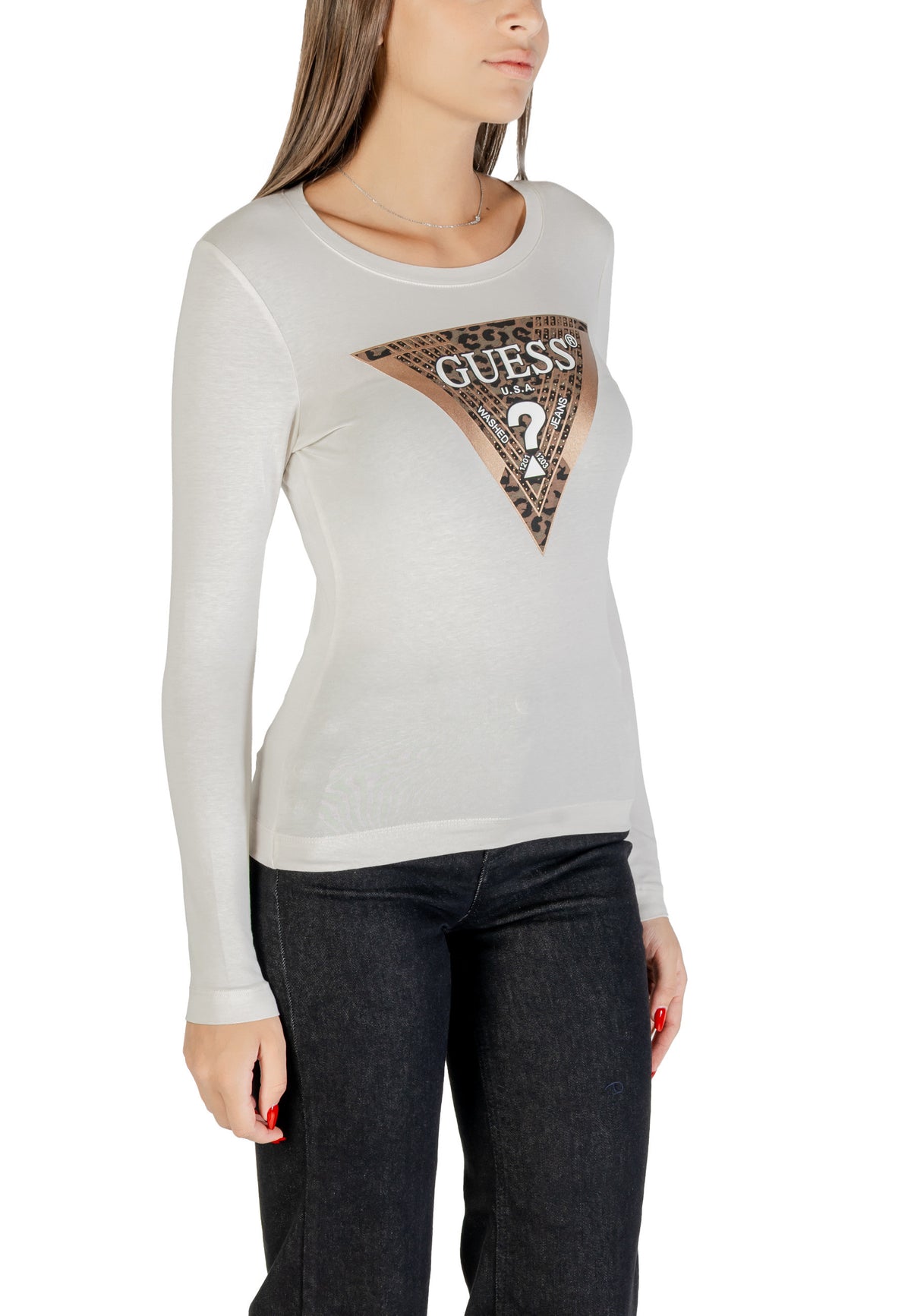 T-shirt Guess couleur beige — vue 3