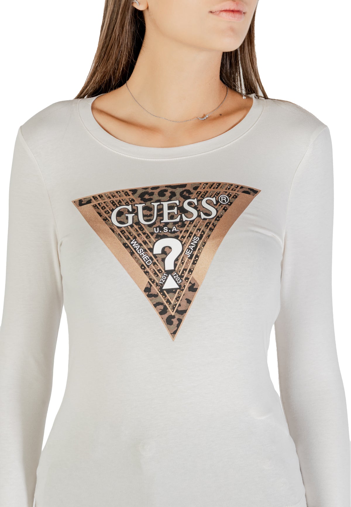 T-shirt Guess couleur beige — vue 5
