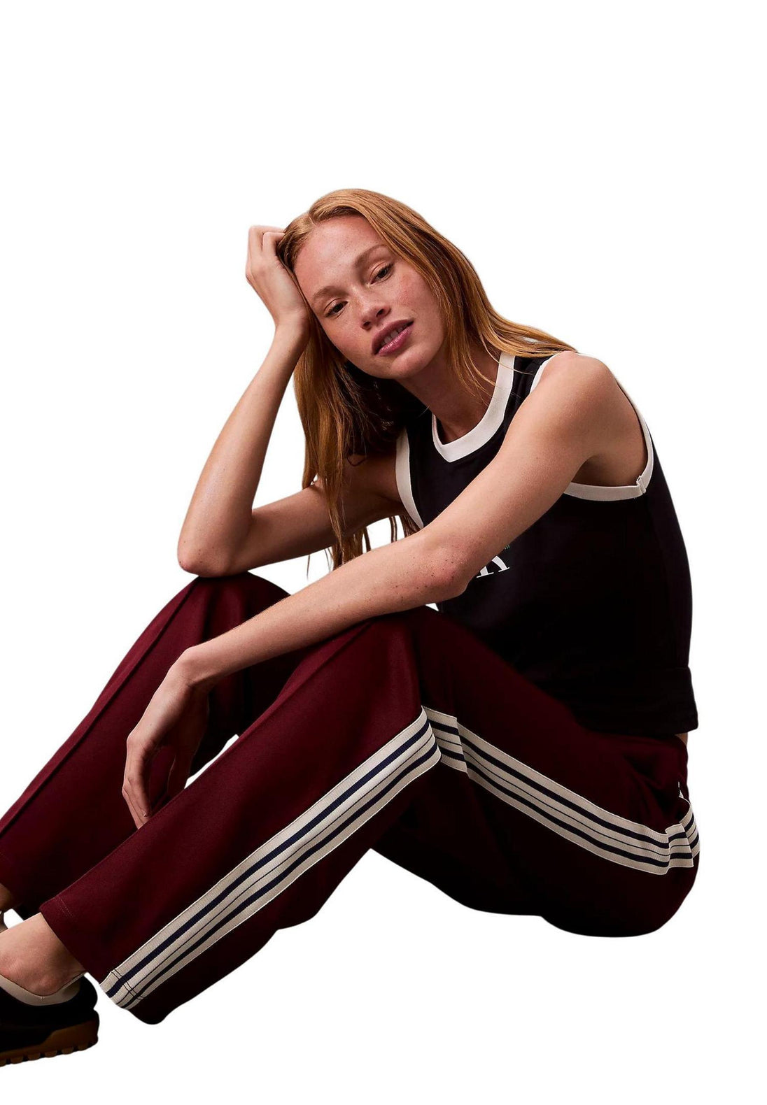Pantalon Calvin Klein Jeans couleur bordeaux — vue 5