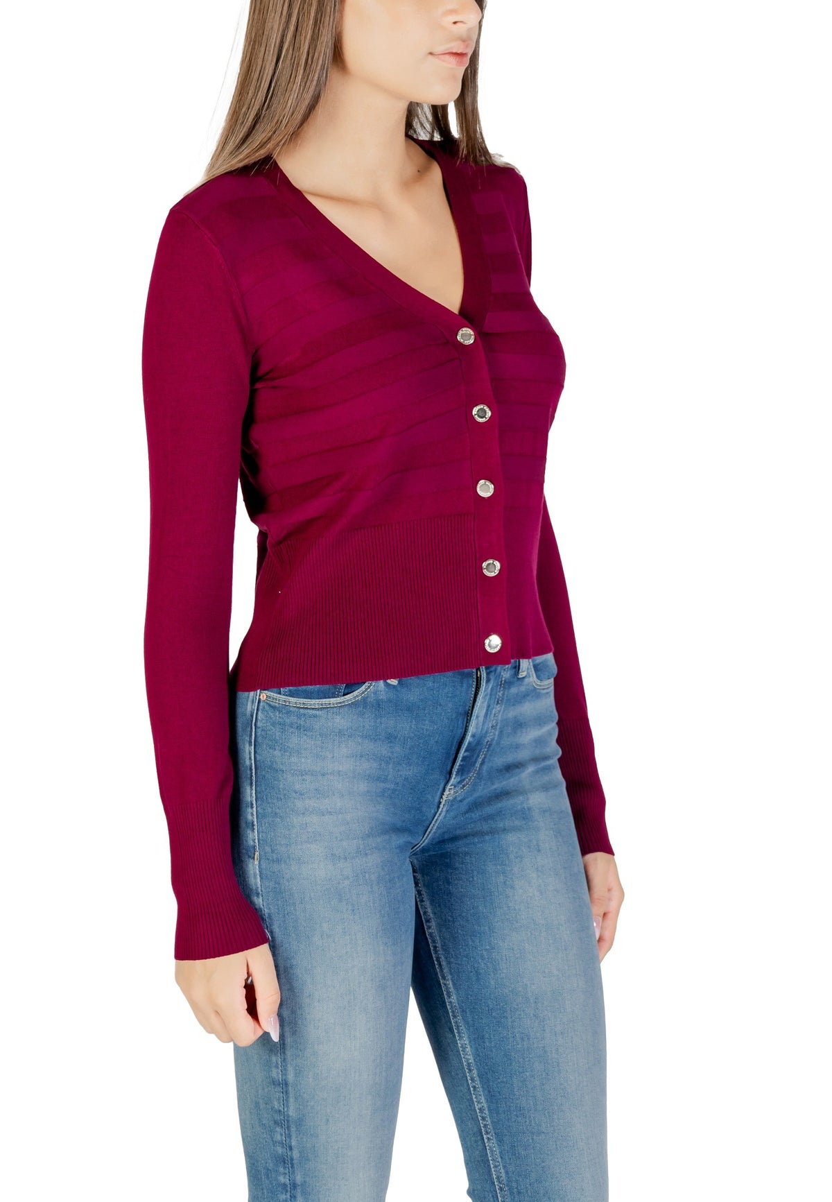 Cardigan Morgan De Toi couleur fuchsia — vue 3