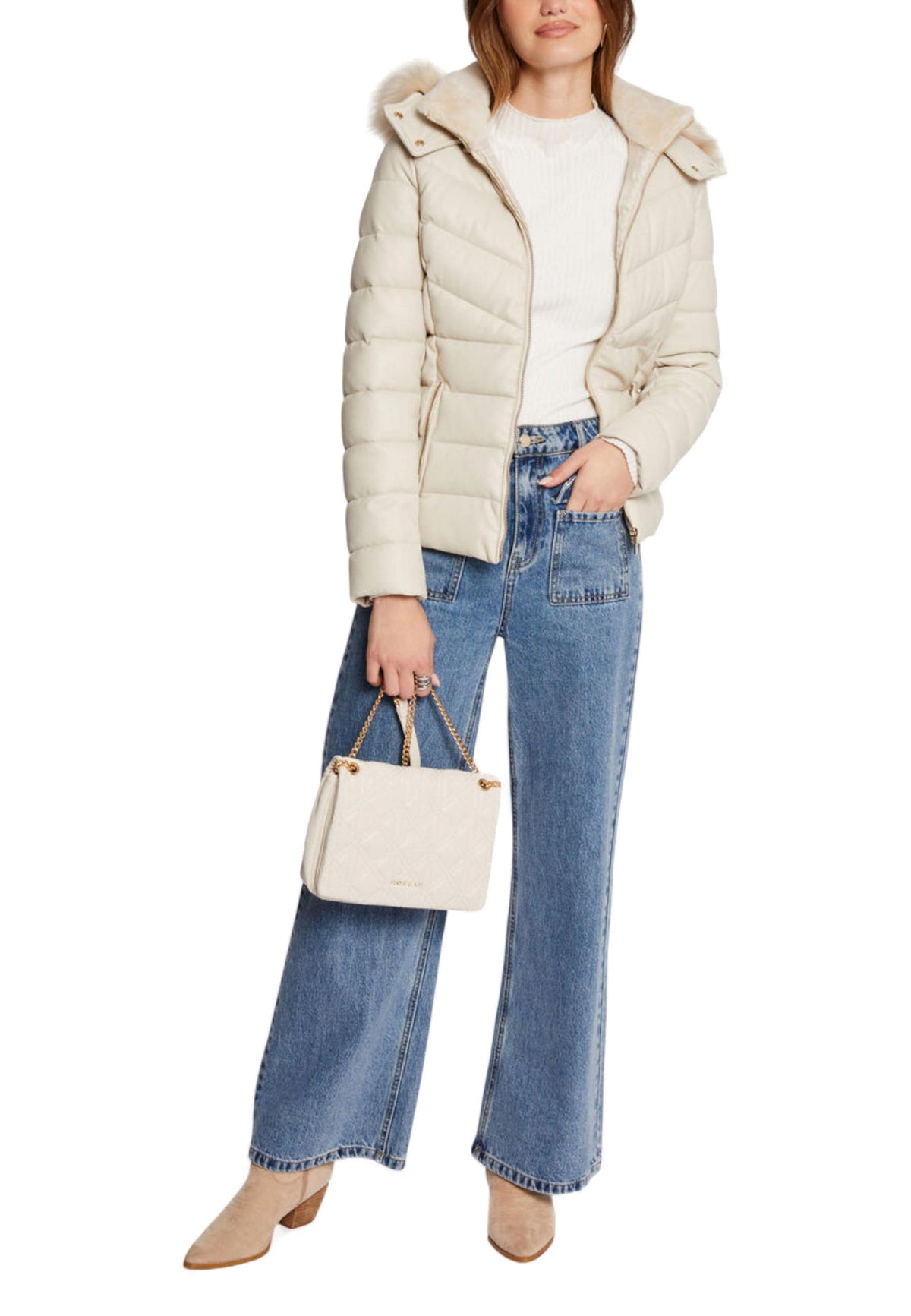 Veste Morgan De Toi couleur beige — vue 3