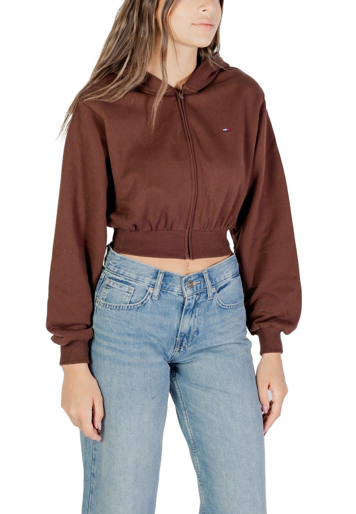 Sweat Tommy Hilfiger Jeans couleur marron — vue 3