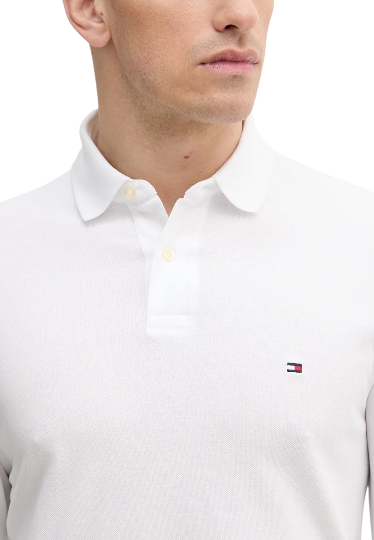 Polo Tommy Hilfiger couleur blanc — vue 4