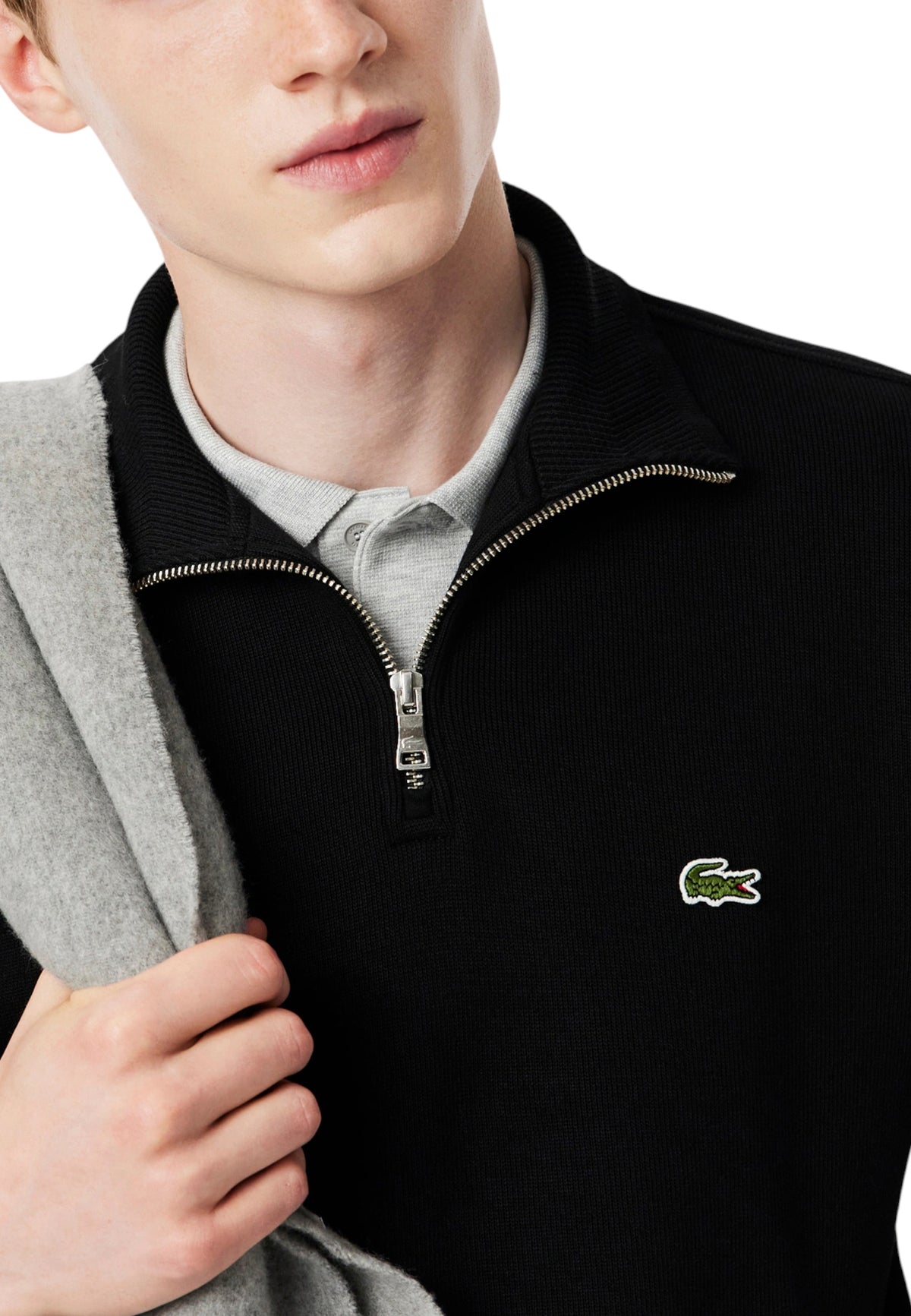 Sweat Lacoste couleur noir — vue 3