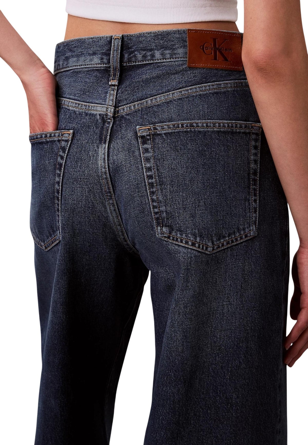 Jean Calvin Klein Jeans couleur bordeaux — vue 3