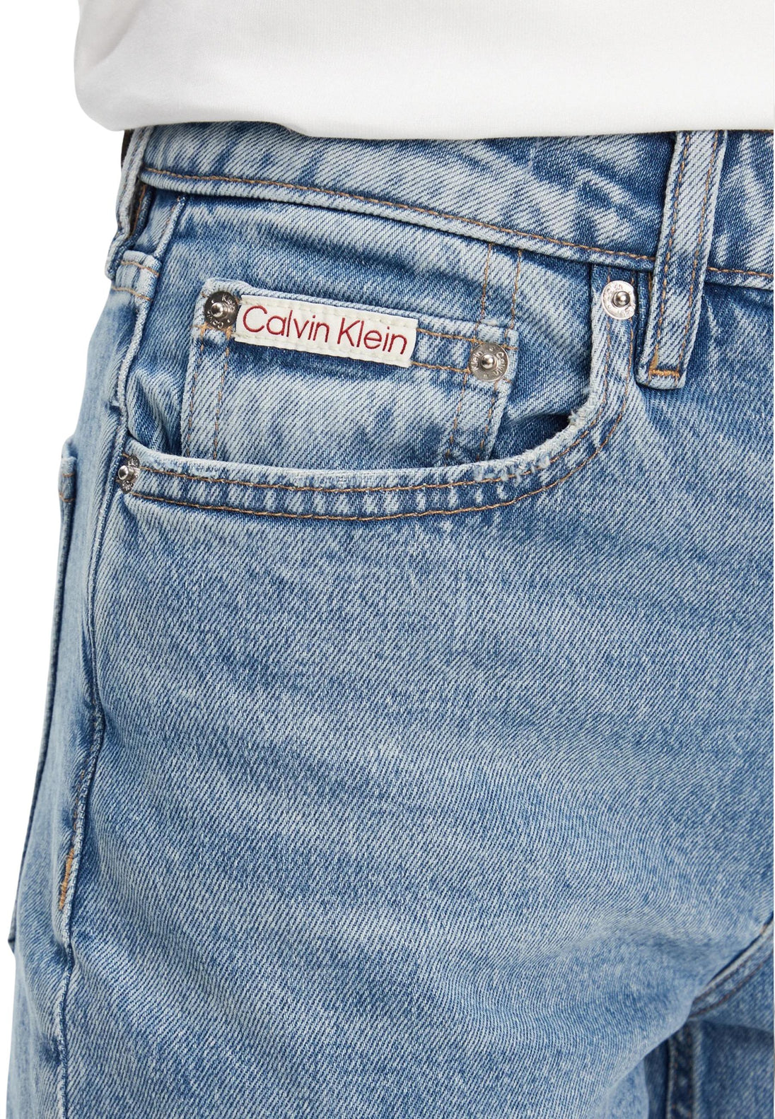 Jean Calvin Klein Jeans couleur bleu azur — vue 4