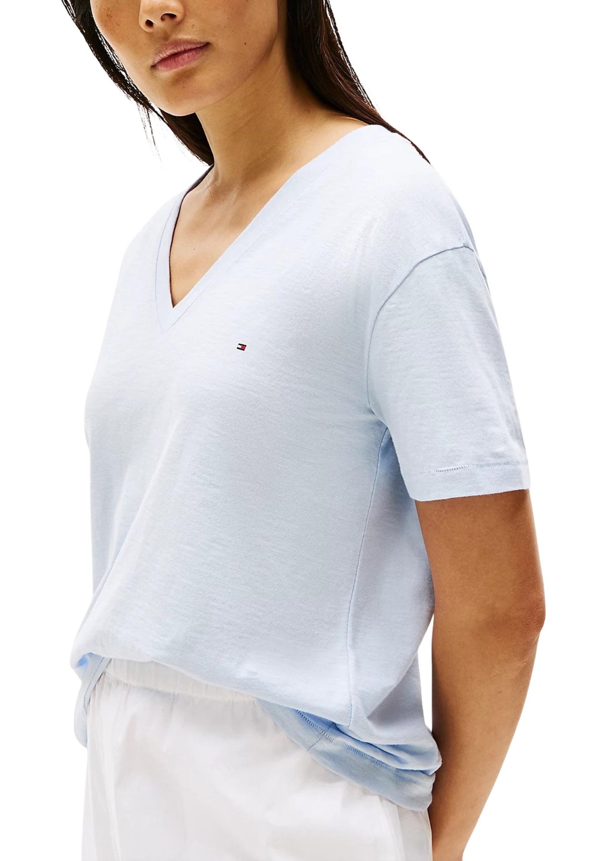 T-shirt Tommy Hilfiger couleur bleu azur — vue 3