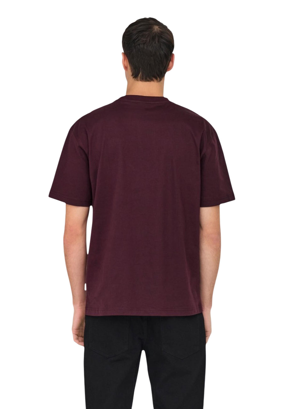 T-shirt Only & Sons couleur bordeaux — vue 2