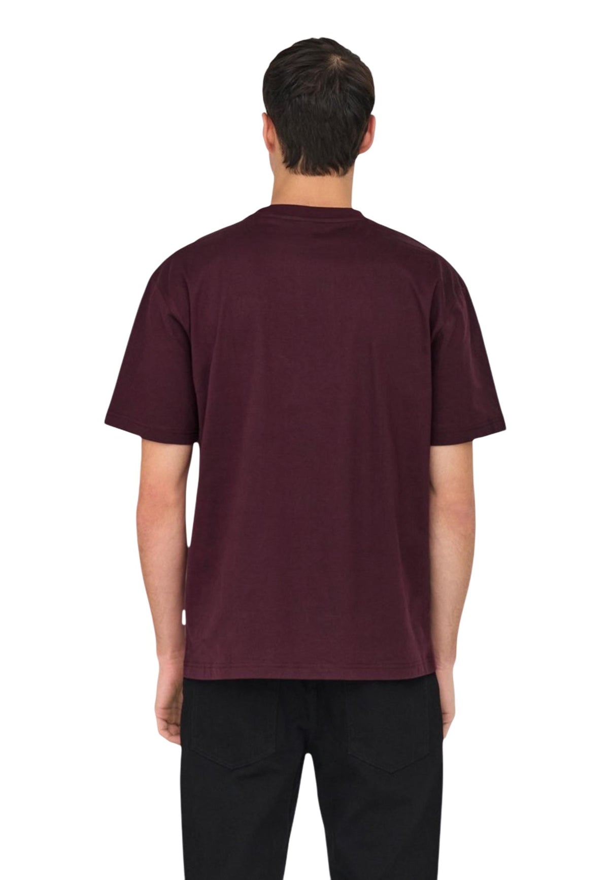 T-shirt Only & Sons couleur bordeaux — vue 2