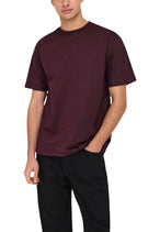 T-shirt Only & Sons couleur bordeaux — vue 3