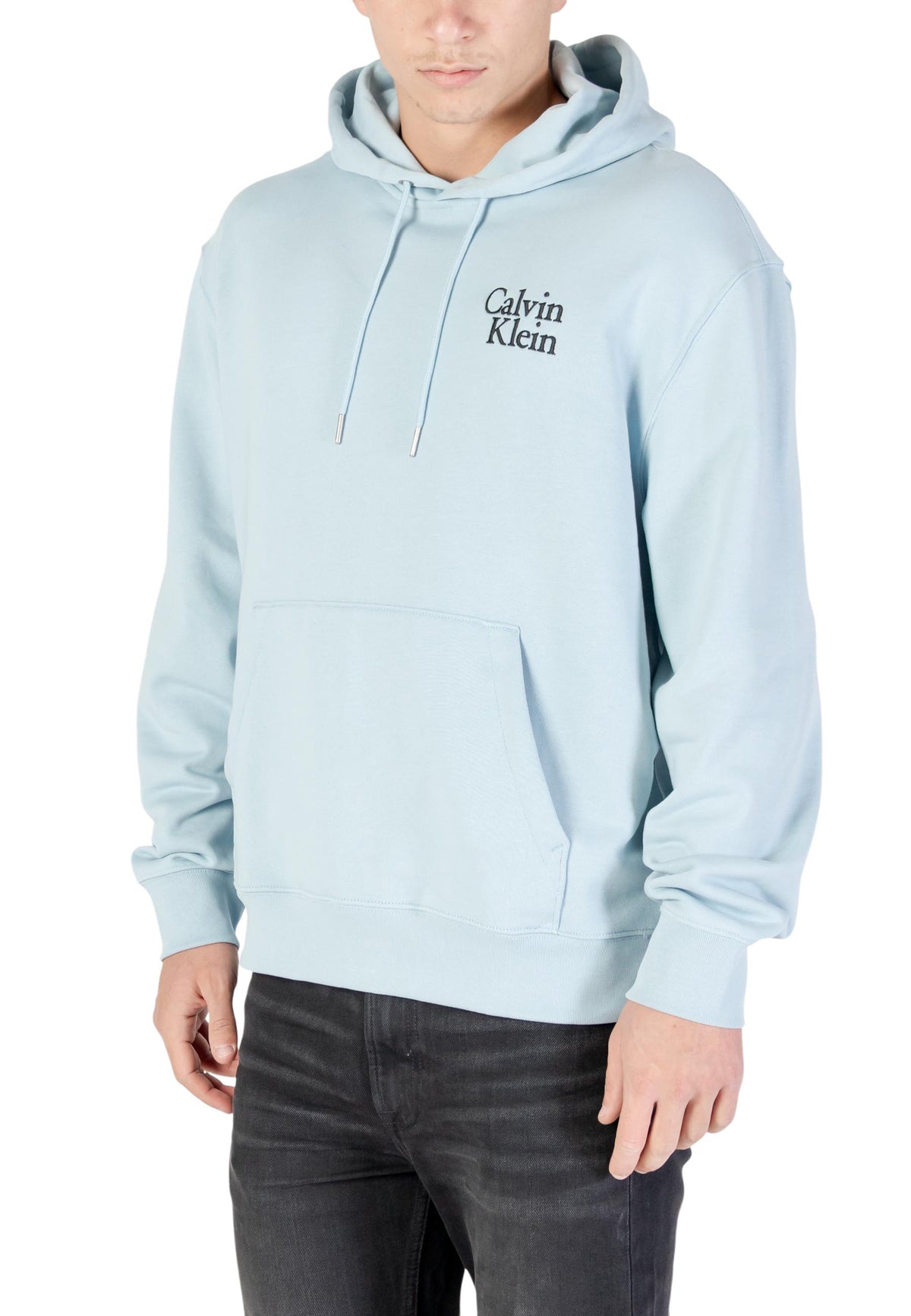 Sweat Calvin Klein Jeans couleur bleu azur — vue 4