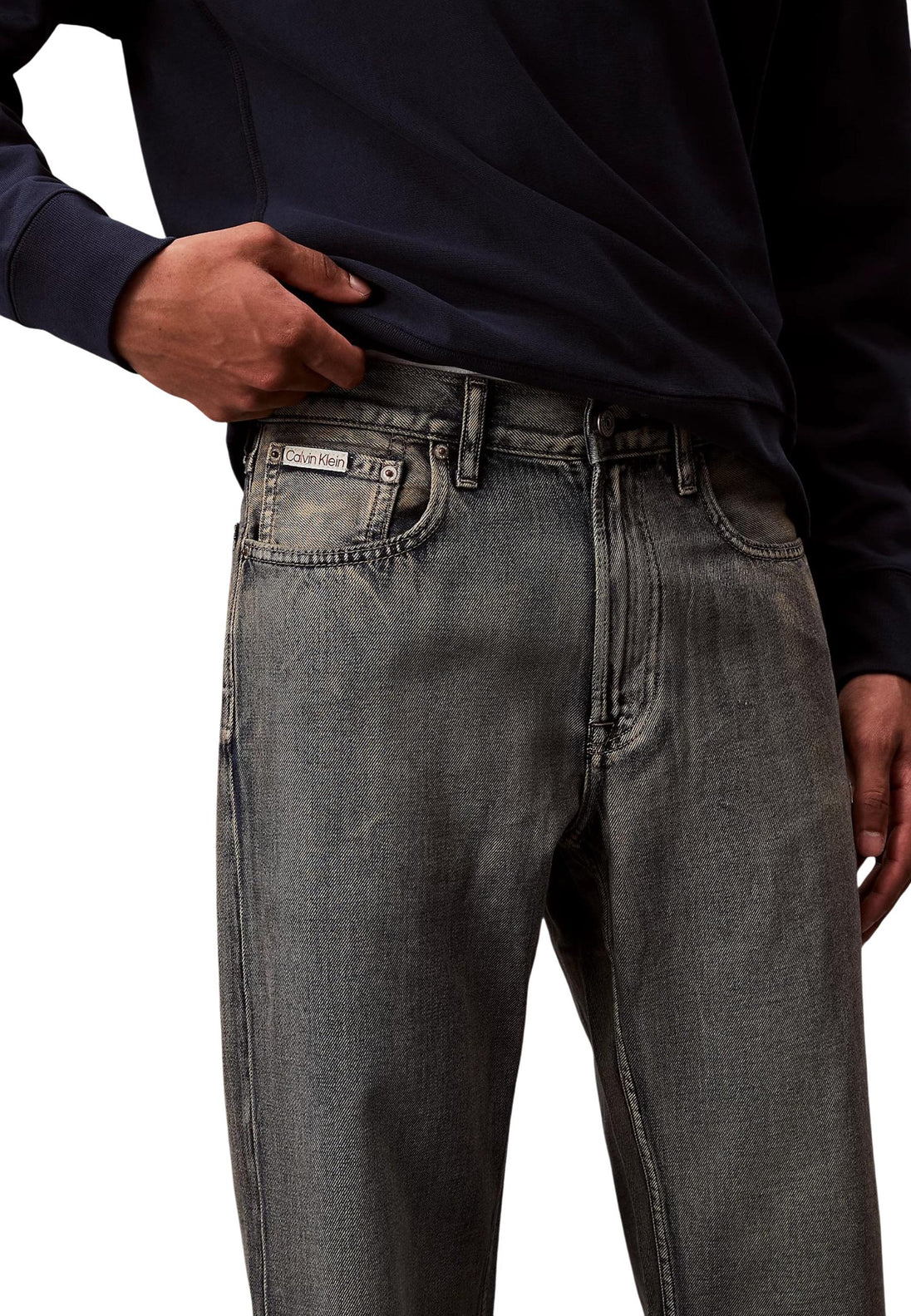Jean Calvin Klein Jeans couleur beige — vue 4