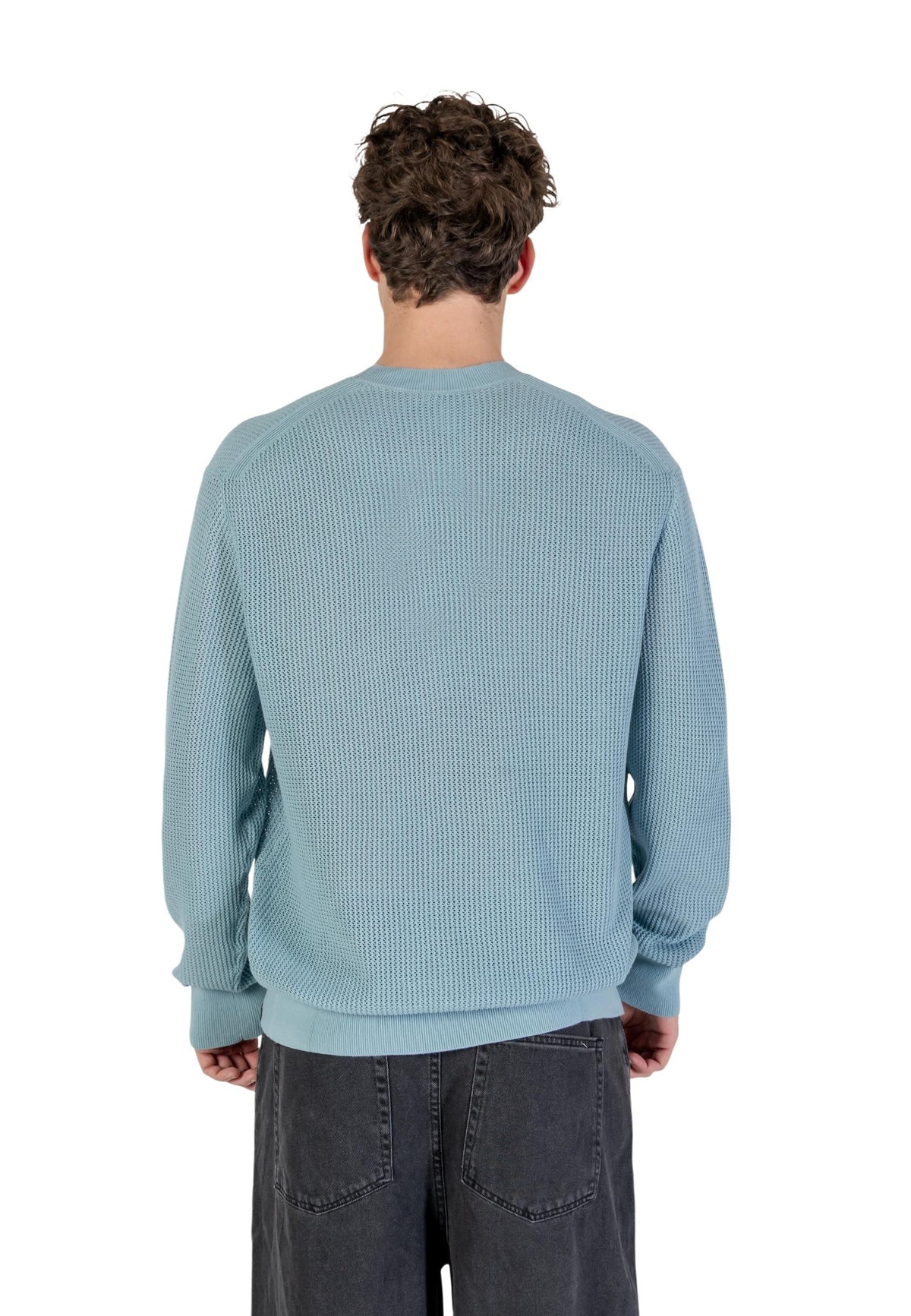 Pull Calvin Klein Jeans couleur bleu azur — vue 2