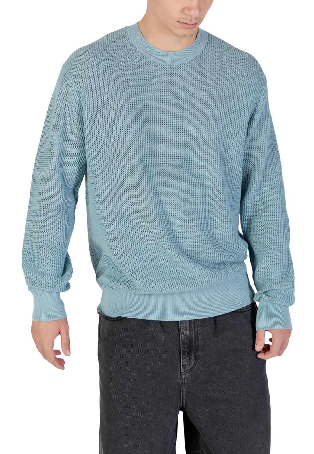 Pull Calvin Klein Jeans couleur bleu azur — vue 5