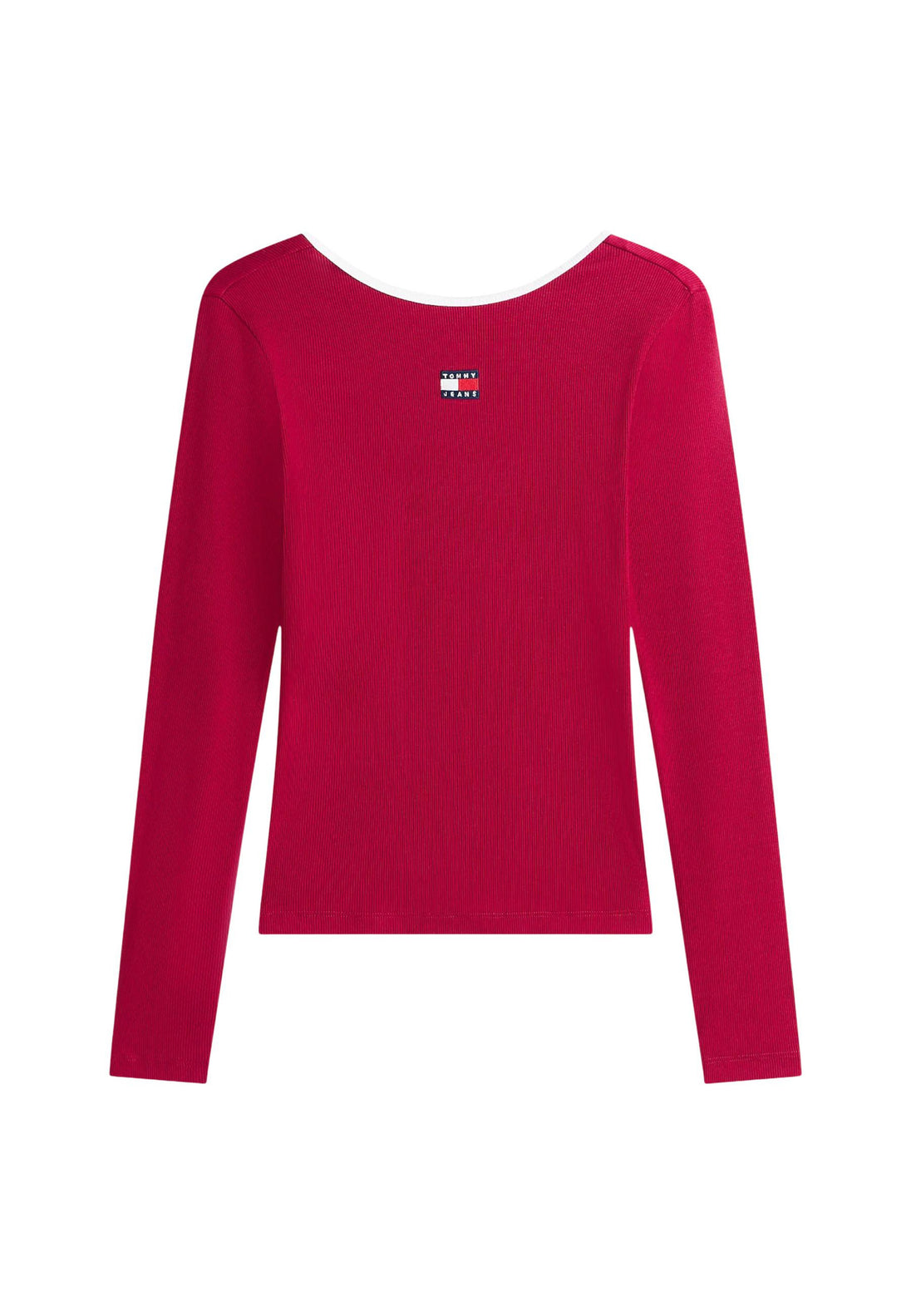 Pull Tommy Hilfiger Jeans couleur bordeaux — vue 3