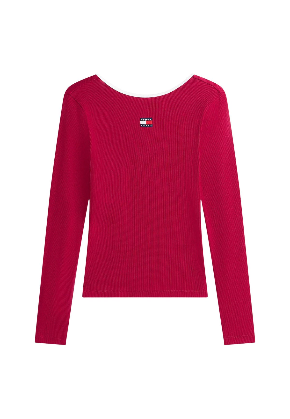 Pull Tommy Hilfiger Jeans couleur bordeaux — vue 3
