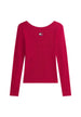 Pull Tommy Hilfiger Jeans couleur bordeaux — vue 3