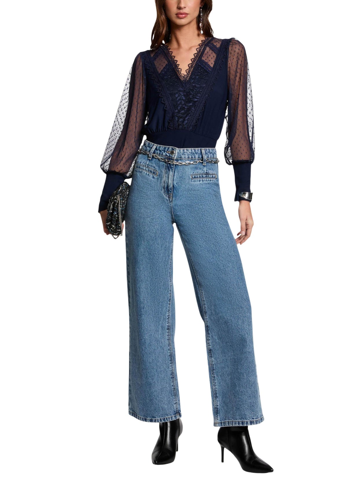 Blouse Morgan De Toi couleur bleu — vue 3
