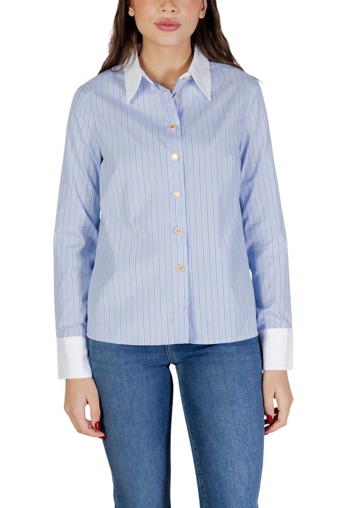 Chemise Morgan De Toi couleur bleu azur — vue 3