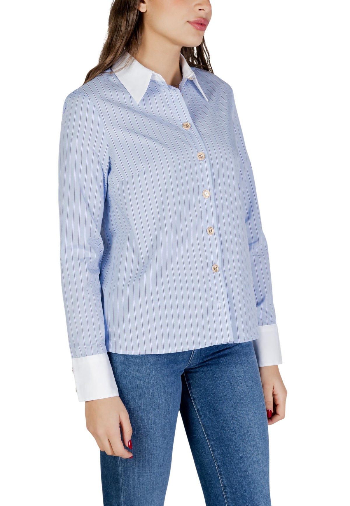 Chemise Morgan De Toi couleur bleu azur — vue 5