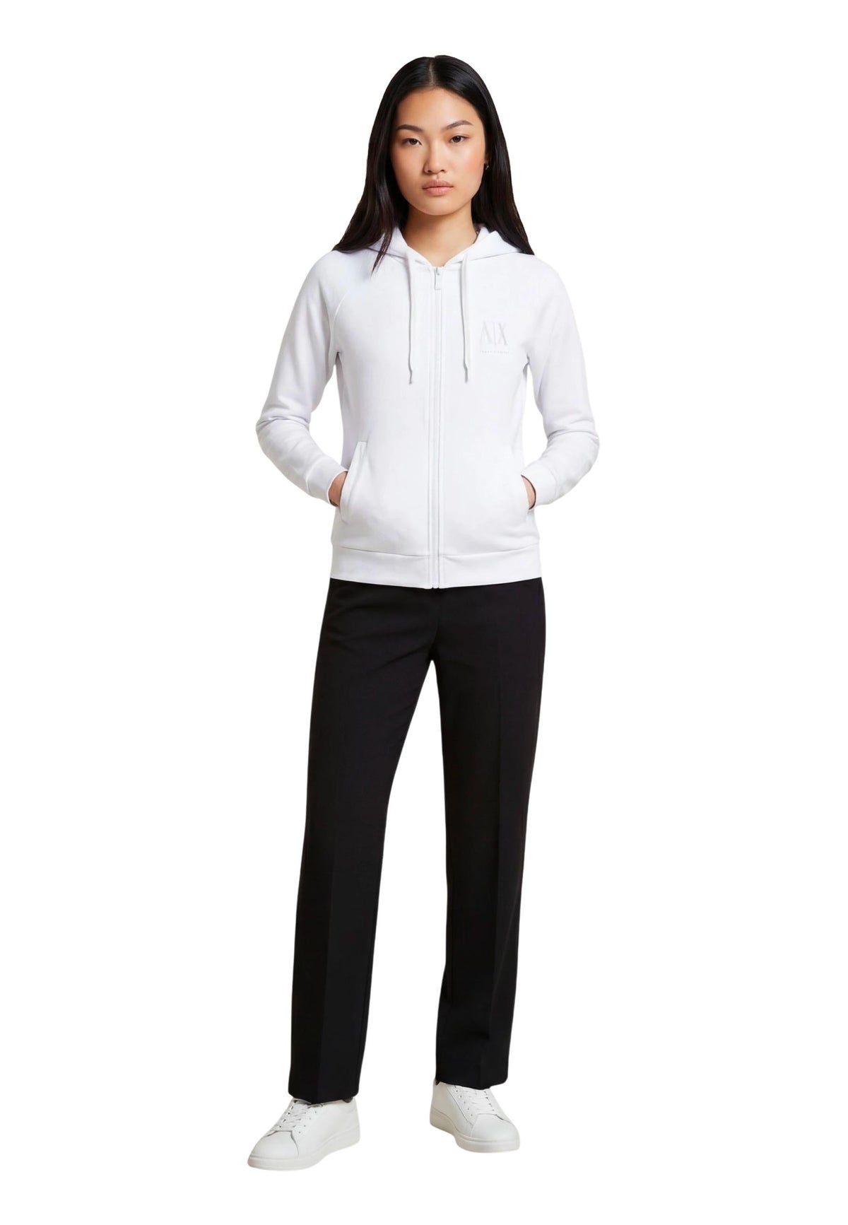 Sweat Armani Exchange couleur blanc — vue 3