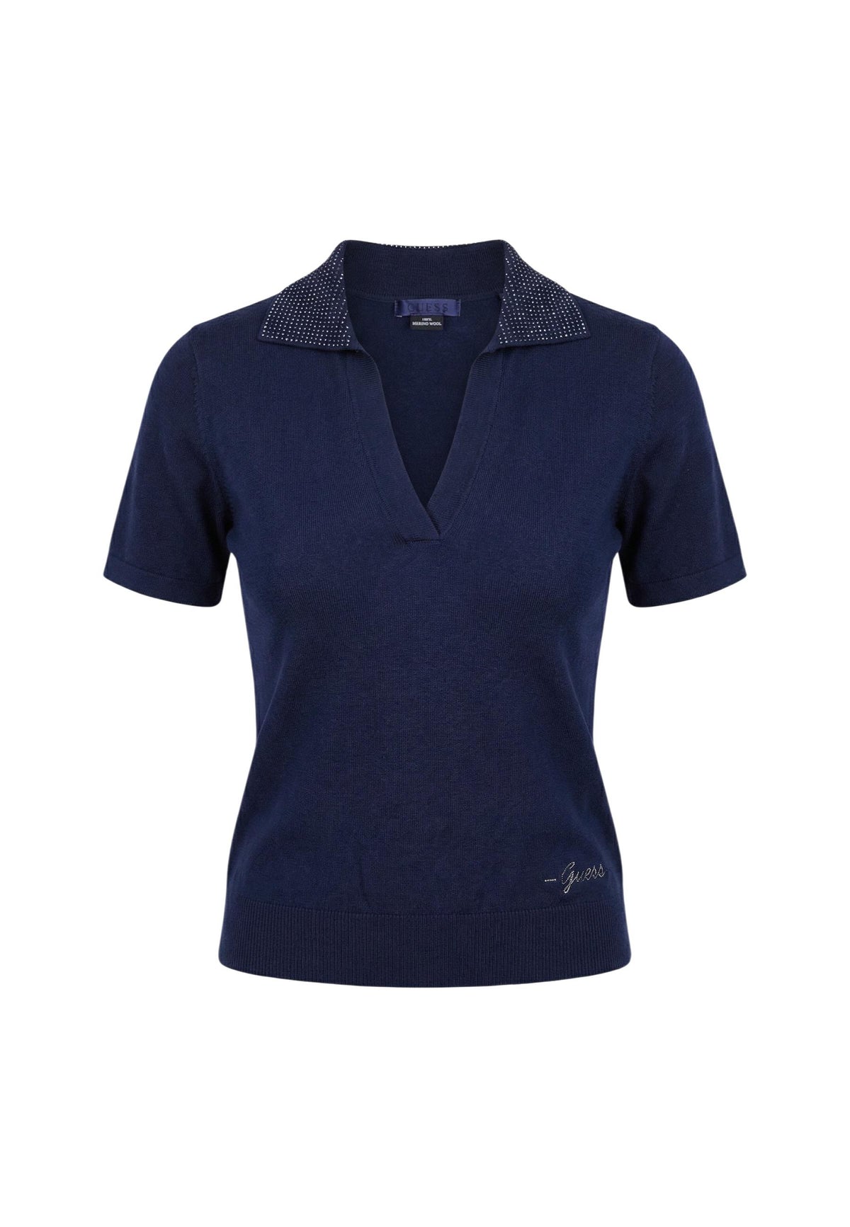Polo Guess couleur bleu — vue 5